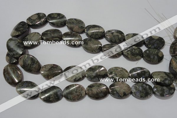 CGE144 15.5 inches 18*25mm twisted oval glaucophane gemstone beads