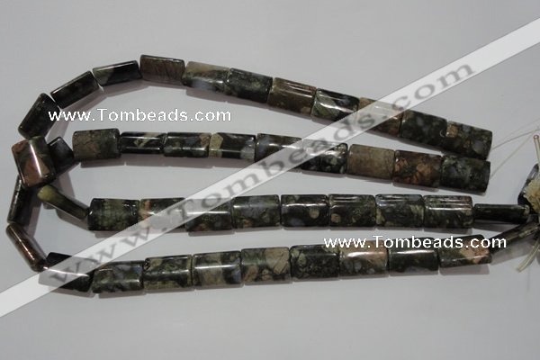 CGE170 15.5 inches 13*18mm flat tube glaucophane gemstone beads