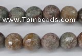 CGG15 15.5 inches 12mm faceted round ghost gemstone beads wholesale