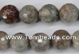 CGG16 15.5 inches 14mm faceted round ghost gemstone beads wholesale