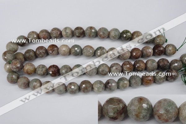 CGG16 15.5 inches 14mm faceted round ghost gemstone beads wholesale