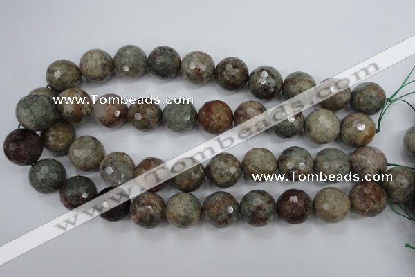 CGG18 15.5 inches 18mm faceted round ghost gemstone beads wholesale