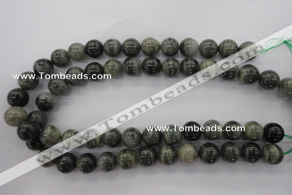 CGH06 15.5 inches 14mm round green hair stone beads wholesale