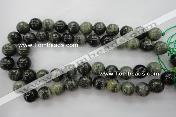 CGH07 15.5 inches 16mm round green hair stone beads wholesale