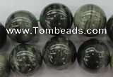 CGH08 15.5 inches 18mm round green hair stone beads wholesale