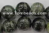 CGH09 15.5 inches 20mm round green hair stone beads wholesale