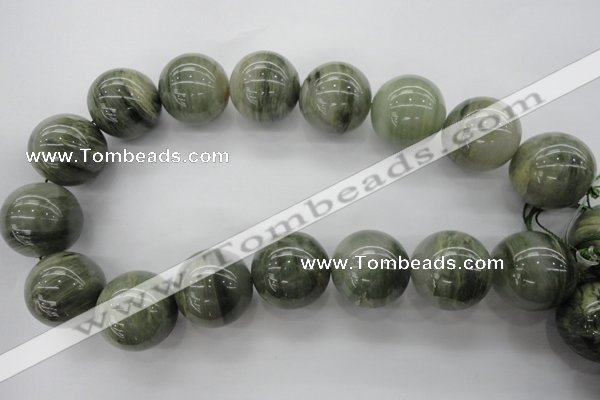 CGH10 15.5 inches 25mm round green hair stone beads wholesale