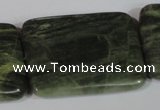 CGH32 15.5 inches 30*40mm rectangle green hair stone beads