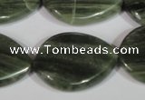 CGH35 15.5 inches 22*30mm twisted teardrop green hair stone beads