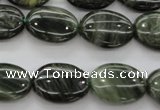 CGH46 15.5 inches 15*20mm oval green hair stone beads wholesale