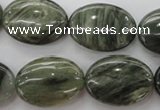 CGH47 15.5 inches 18*25mm oval green hair stone beads wholesale