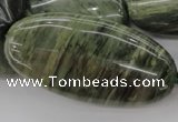 CGH51 15.5 inches 25*50mm oval green hair stone beads wholesale