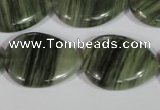 CGH56 15.5 inches 18*25mm flat teardrop green hair stone beads