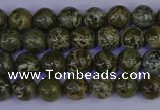 CGJ350 15.5 inches 4mm round green bee jasper beads wholesale