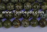 CGJ351 15.5 inches 6mm round green bee jasper beads wholesale