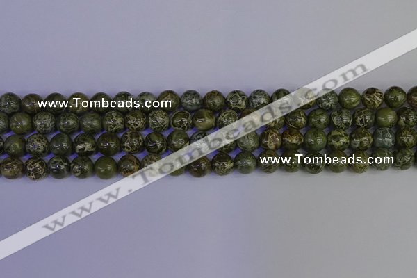 CGJ352 15.5 inches 8mm round green bee jasper beads wholesale