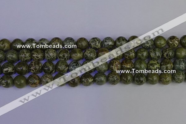 CGJ354 15.5 inches 12mm round green bee jasper beads wholesale