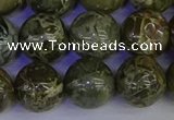 CGJ355 15.5 inches 14mm round green bee jasper beads wholesale