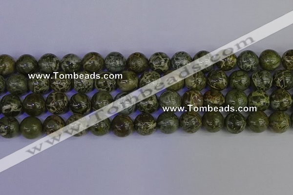 CGJ355 15.5 inches 14mm round green bee jasper beads wholesale