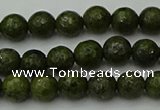 CGJ460 15.5 inches 4mm faceted round green jasper beads wholesale