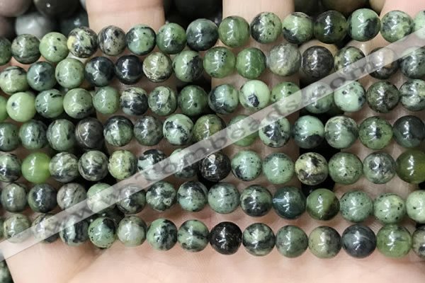 CGJ501 15.5 inches 6mm round green jade beads wholesale