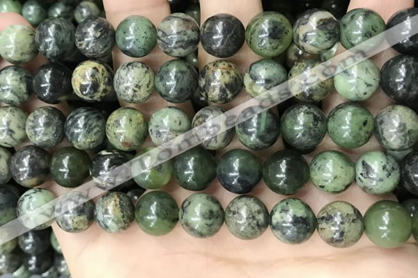 CGJ503 15.5 inches 10mm round green jade beads wholesale