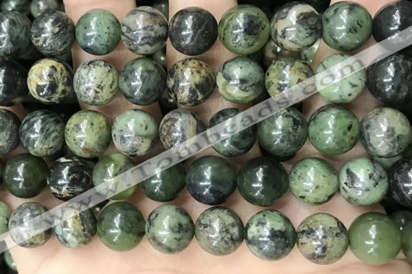 CGJ504 15.5 inches 12mm round green jade beads wholesale