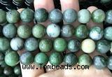 CGJ525 15 inches 12mm round Xinjiang green jade beads wholesale