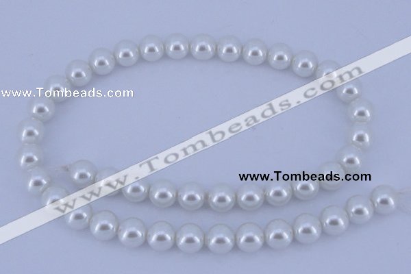 CGL01 10PCS 16 inches 4mm round dyed glass pearl beads wholesale