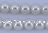 CGL11 10PCS 16 inches 4mm round dyed glass pearl beads wholesale