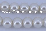 CGL12 10PCS 16 inches 6mm round dyed glass pearl beads wholesale