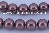 CGL123 10PCS 16 inches 6mm round dyed glass pearl beads wholesale