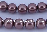 CGL124 10PCS 16 inches 8mm round dyed glass pearl beads wholesale