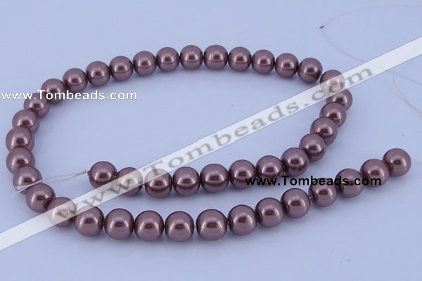 CGL127 5PCS 16 inches 14mm round dyed glass pearl beads wholesale