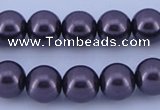 CGL132 10PCS 16 inches 4mm round dyed glass pearl beads wholesale