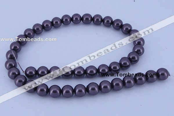 CGL134 10PCS 16 inches 8mm round dyed glass pearl beads wholesale