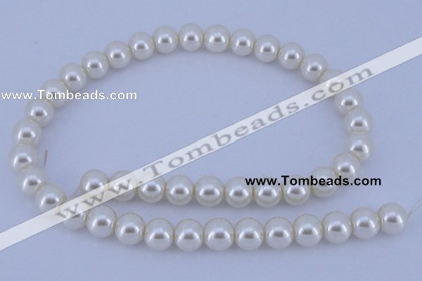 CGL14 10PCS 16 inches 8mm round dyed glass pearl beads wholesale