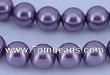 CGL142 10PCS 16 inches 4mm round dyed glass pearl beads wholesale