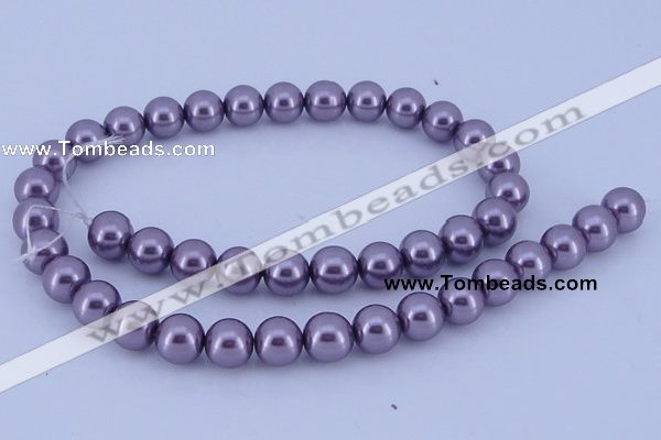 CGL142 10PCS 16 inches 4mm round dyed glass pearl beads wholesale