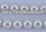 CGL15 5PCS 16 inches 10mm round dyed glass pearl beads wholesale