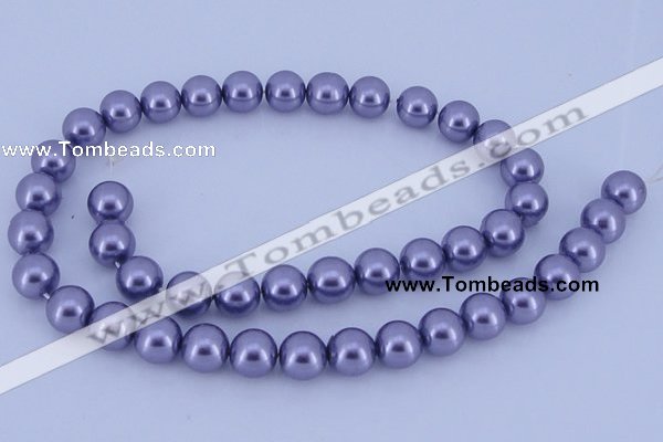 CGL154 10PCS 16 inches 8mm round dyed glass pearl beads wholesale