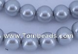 CGL162 10PCS 16 inches 4mm round dyed glass pearl beads wholesale