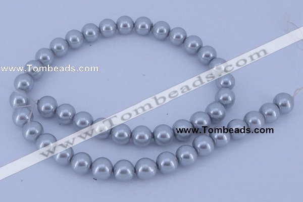 CGL162 10PCS 16 inches 4mm round dyed glass pearl beads wholesale