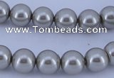 CGL176 5PCS 16 inches 12mm round dyed glass pearl beads wholesale