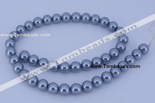 CGL182 10PCS 16 inches 4mm round dyed glass pearl beads wholesale