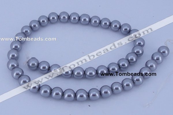 CGL192 10PCS 16 inches 4mm round dyed glass pearl beads wholesale
