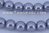 CGL196 5PCS 16 inches 12mm round dyed glass pearl beads wholesale