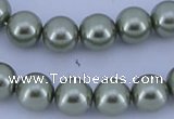 CGL203 10PCS 16 inches 6mm round dyed glass pearl beads wholesale