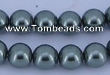 CGL212 10PCS 16 inches 4mm round dyed glass pearl beads wholesale