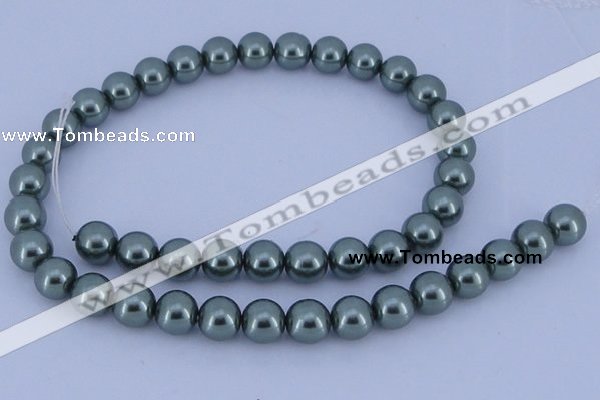 CGL212 10PCS 16 inches 4mm round dyed glass pearl beads wholesale